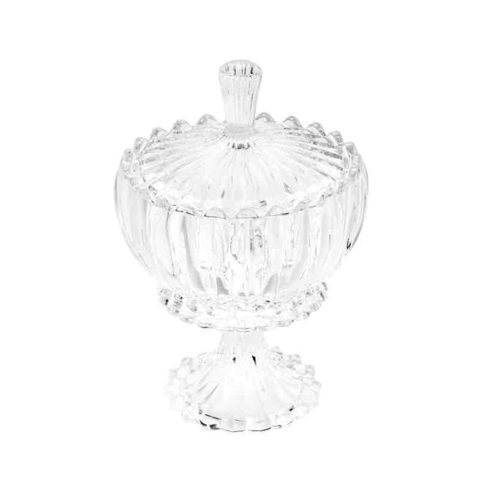 Potiche Decorativo Cristal com Pé Geneva Wolff