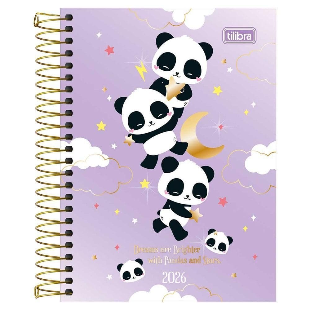Agenda Diária 2026 Espiral M3 Lovely Friend Roxo Tilibra
