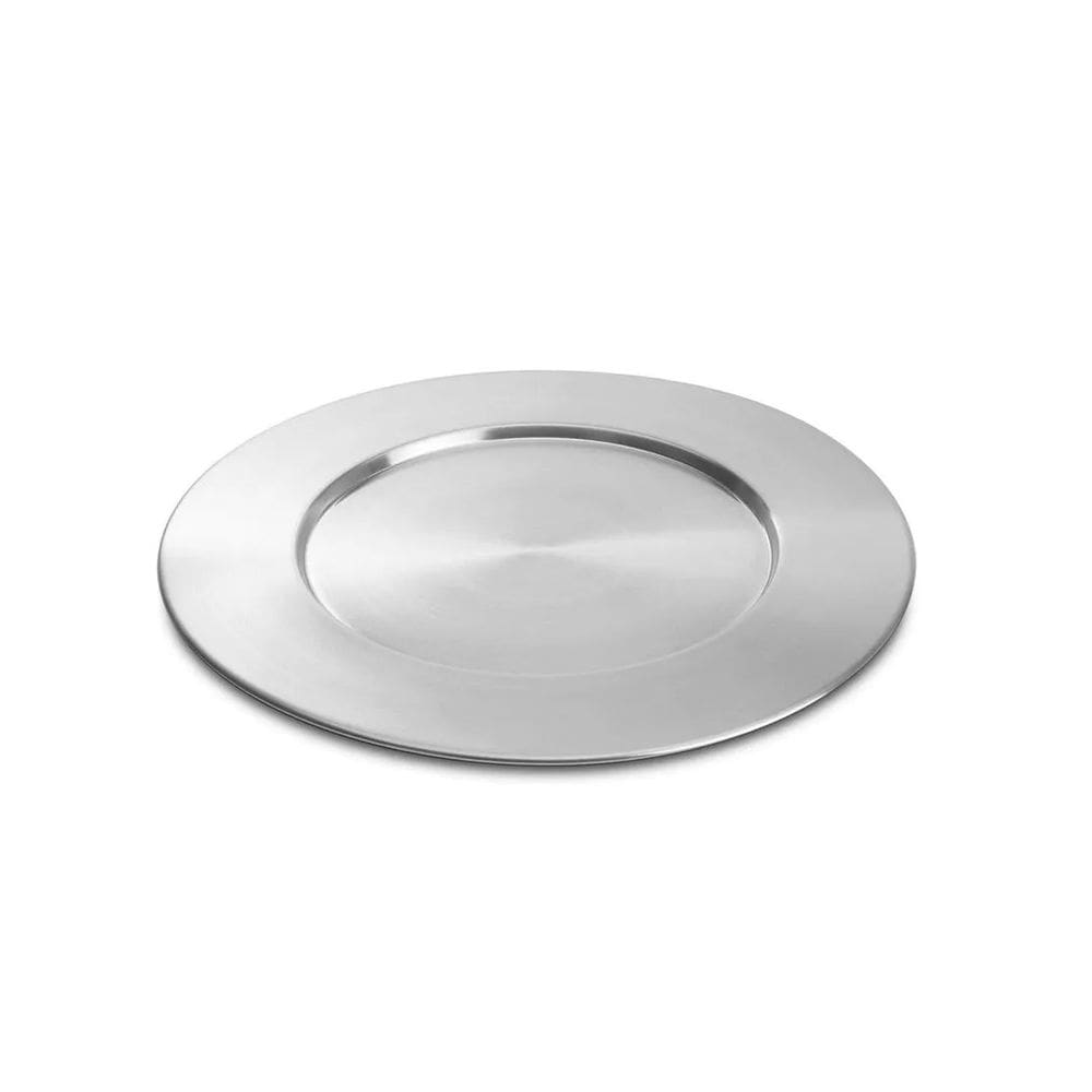 Sousplat em Aço Inox 2 Peças 34cm Jogo Americano Porta Prato