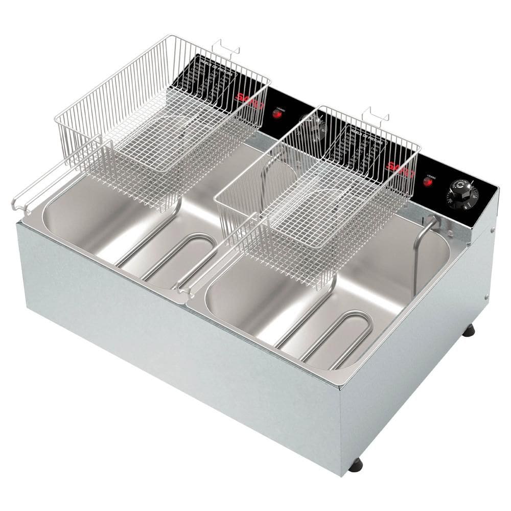 Fritadeira Elétrica Dupla Saro 10 Litros 2 Cubas 6000W 220V FRD22