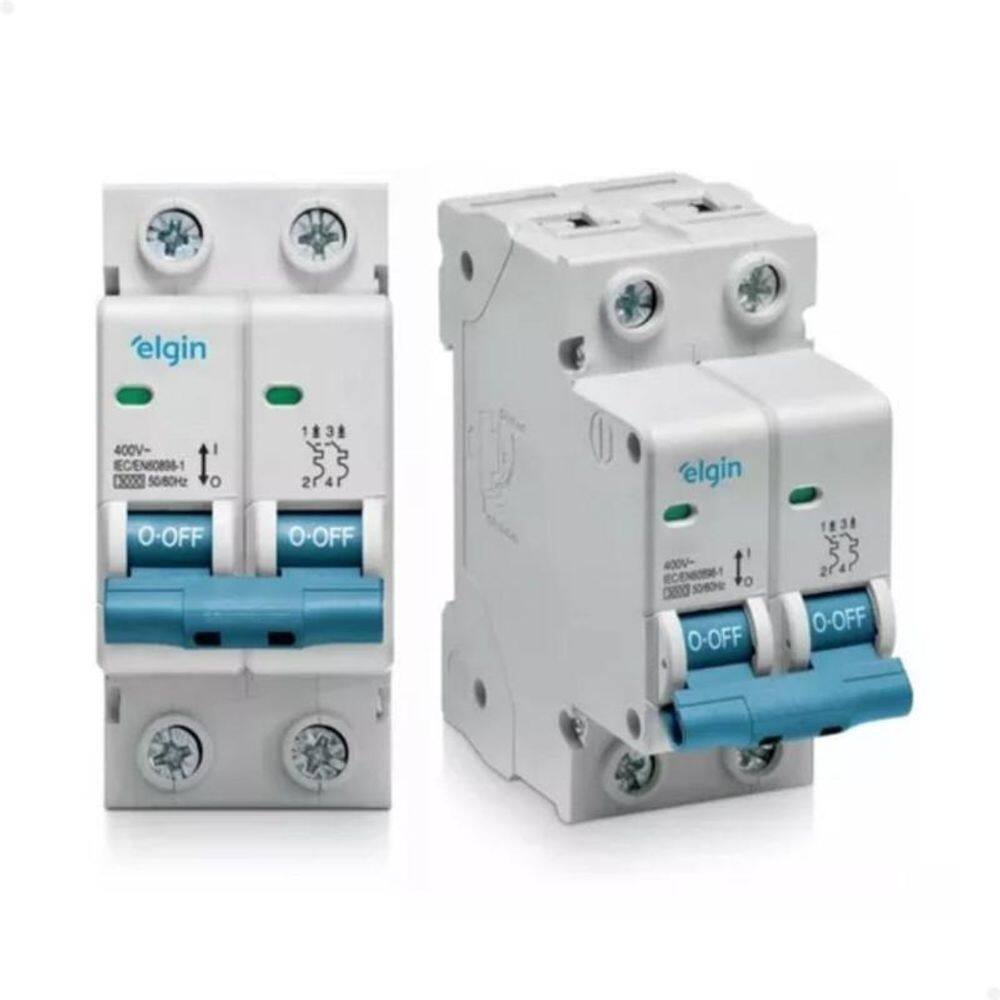 1 Disjuntor Elgin 2 Polos 16A Termomagnético Curva C Bivolt