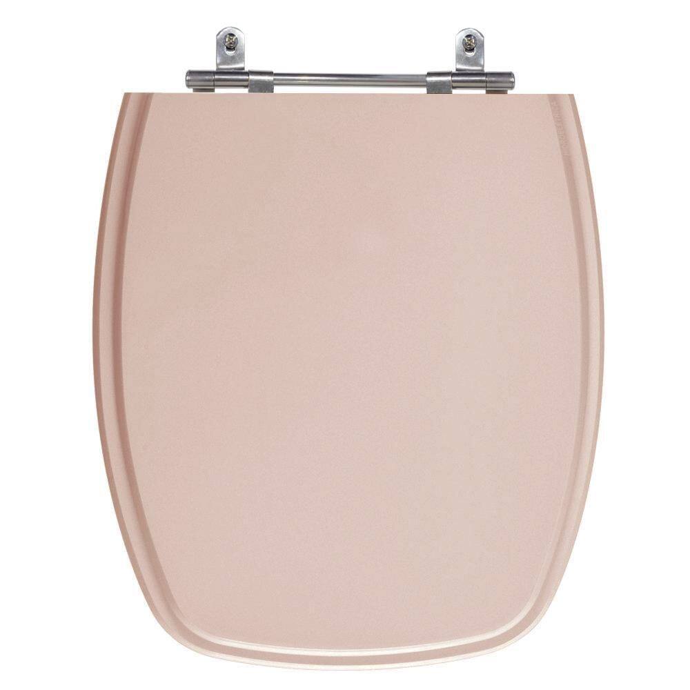 Assento Laqueado Stylus Rosa Coral Tampa Vaso Celite Em Mdf