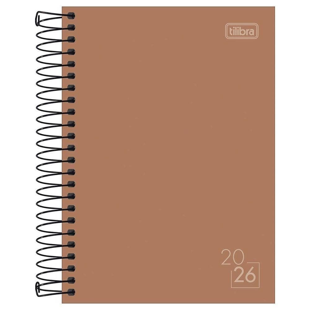 Agenda Diária 2026 Espiral M5 160Fls Spice Marrom Tilibra