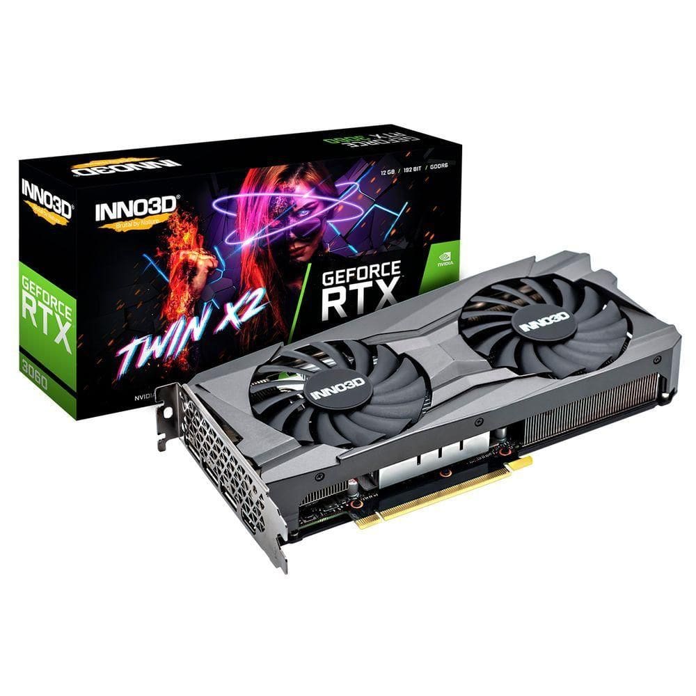 Placa De Video Inno3d Geforce Rtx 3060 Twin X2 12gb Gddr6 192-bit N30602-12d6-119032ah