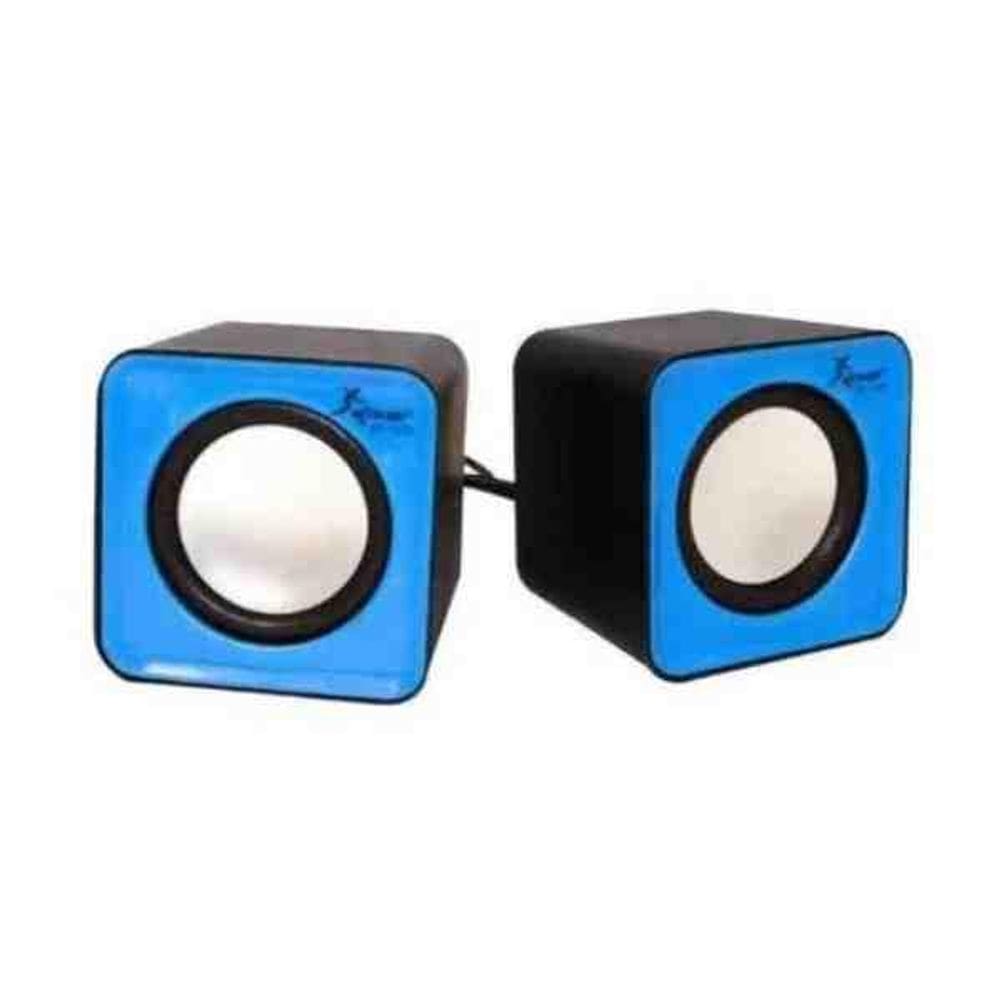 Mini Caixa De Som Para Computador Usb P2 Azul
