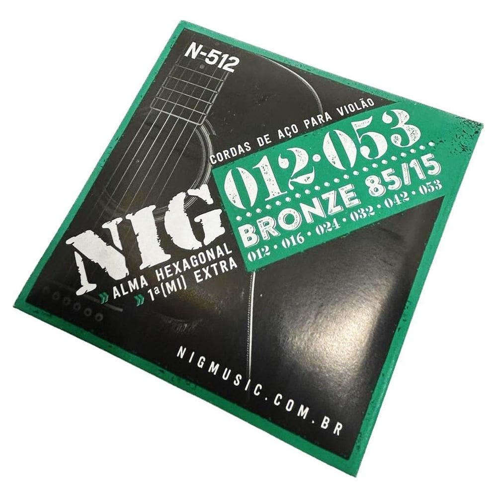 Encordoamento Nig 12-53 Violão Aço Bronze 85/15 + Corda
