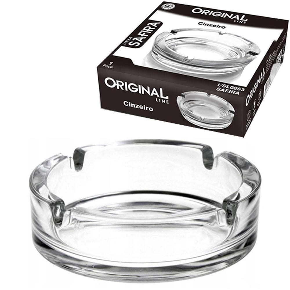 Cinzeiro De Vidro Redondo Glass 11Cm De Na Caixa