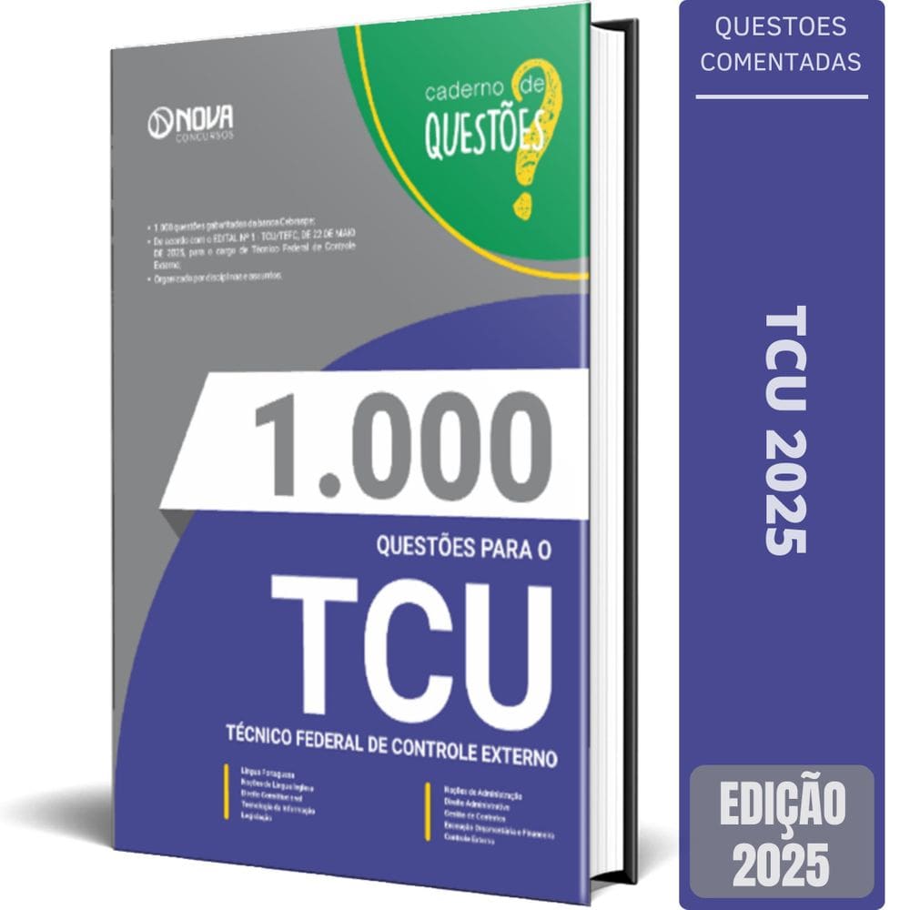 Livro Questões Gabaritadas Tcu 2025 Técnico Federal Controle