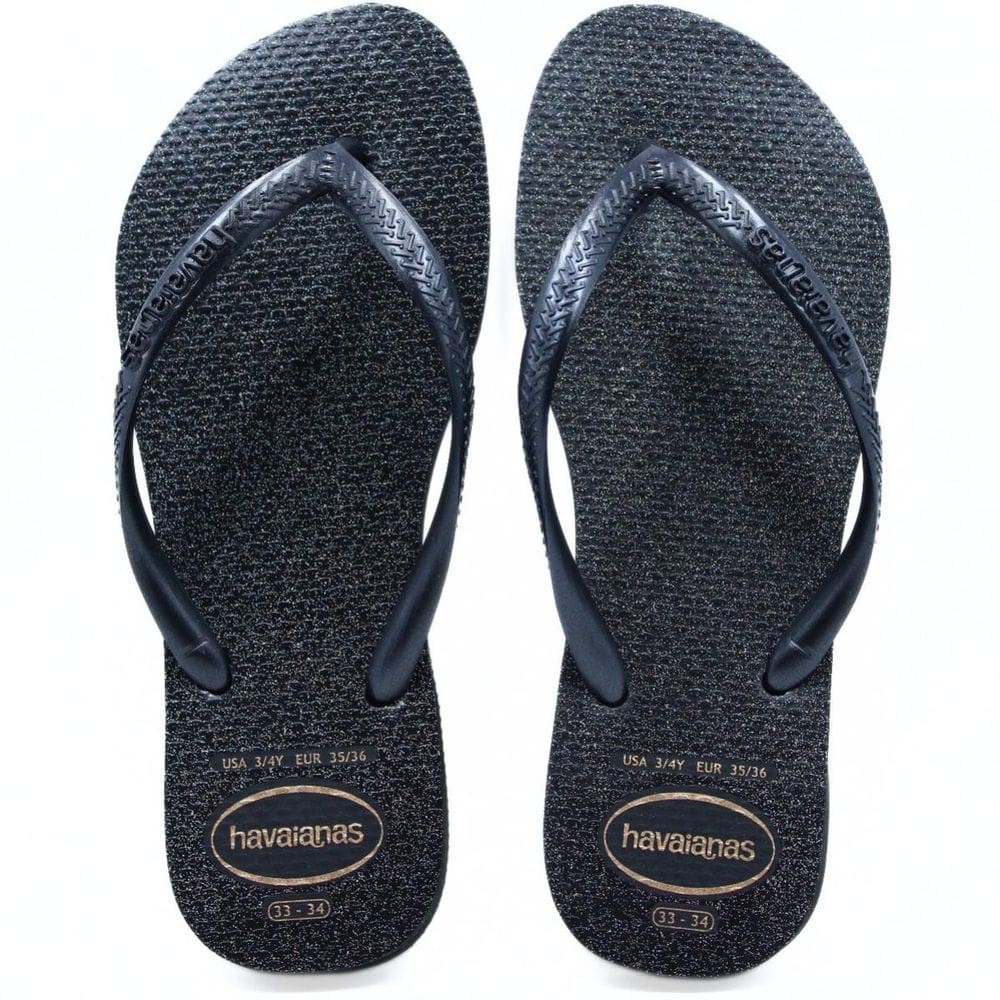 Chinelo Havaianas Slim Gloss Brilho Feminino - Preto