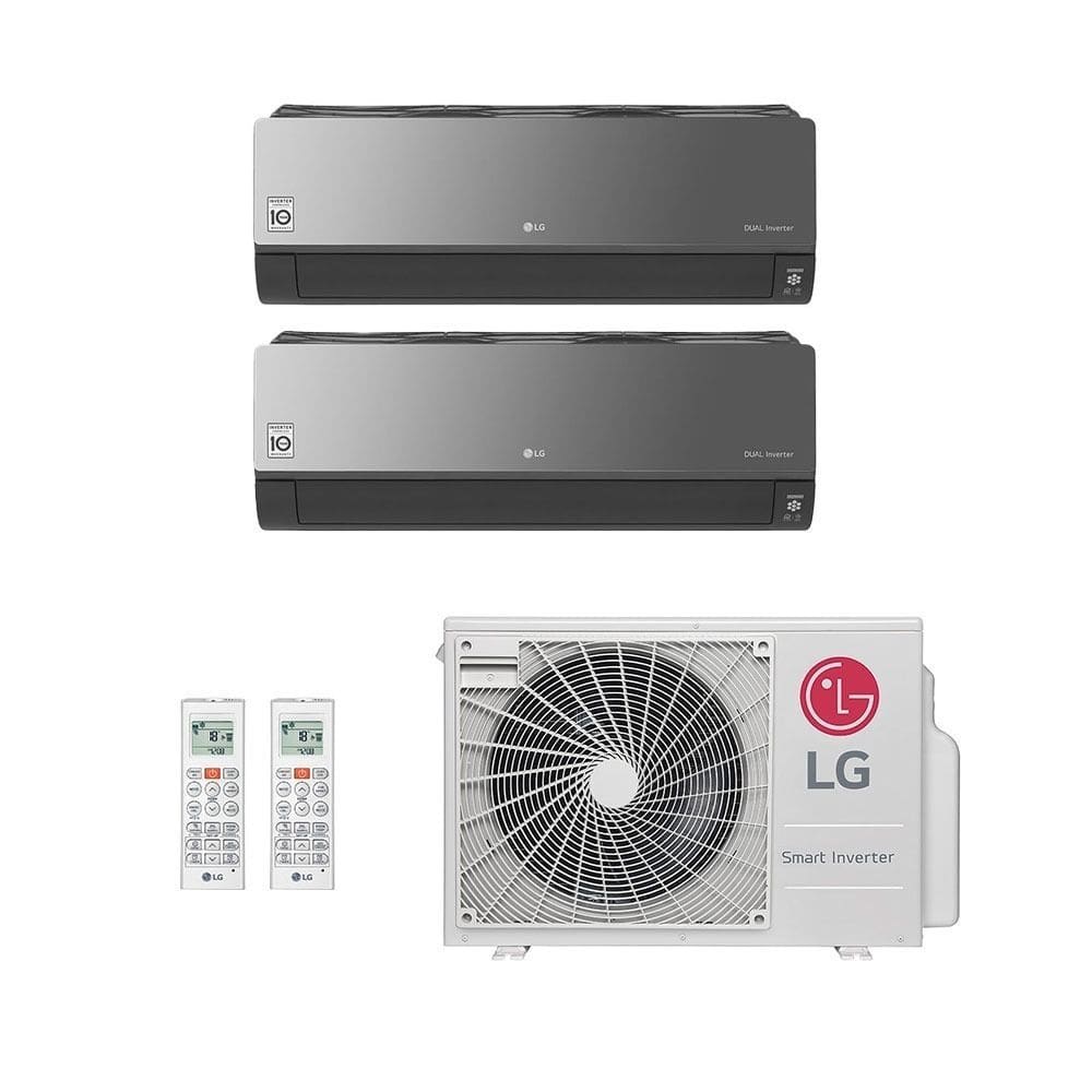 Ar-Condicionado Multi Split Inverter LG 18.000 (2x Evap HW Artcool 9.000) Quente/Frio 220V