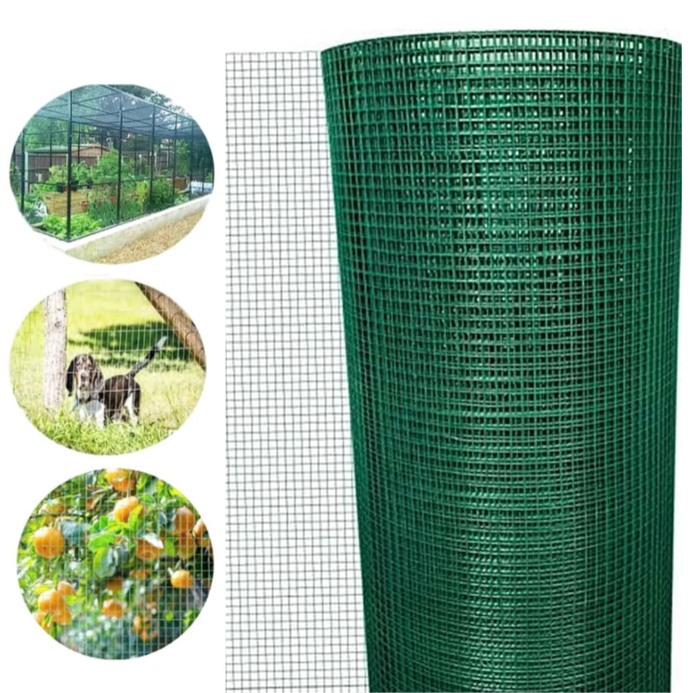 Tela Verde 6mm Soldada Para Jardim Vertical Gaiola 10 metros x 1metro