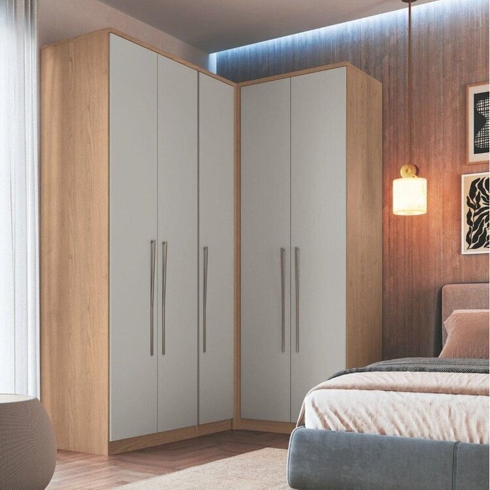 Guarda-roupa Modulado 3 Peças Elegance Angelin/Níquel