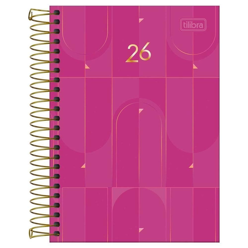 Agenda Diária 2026 Espiral M5 200Fls Spot Fem Rosa Tilibra
