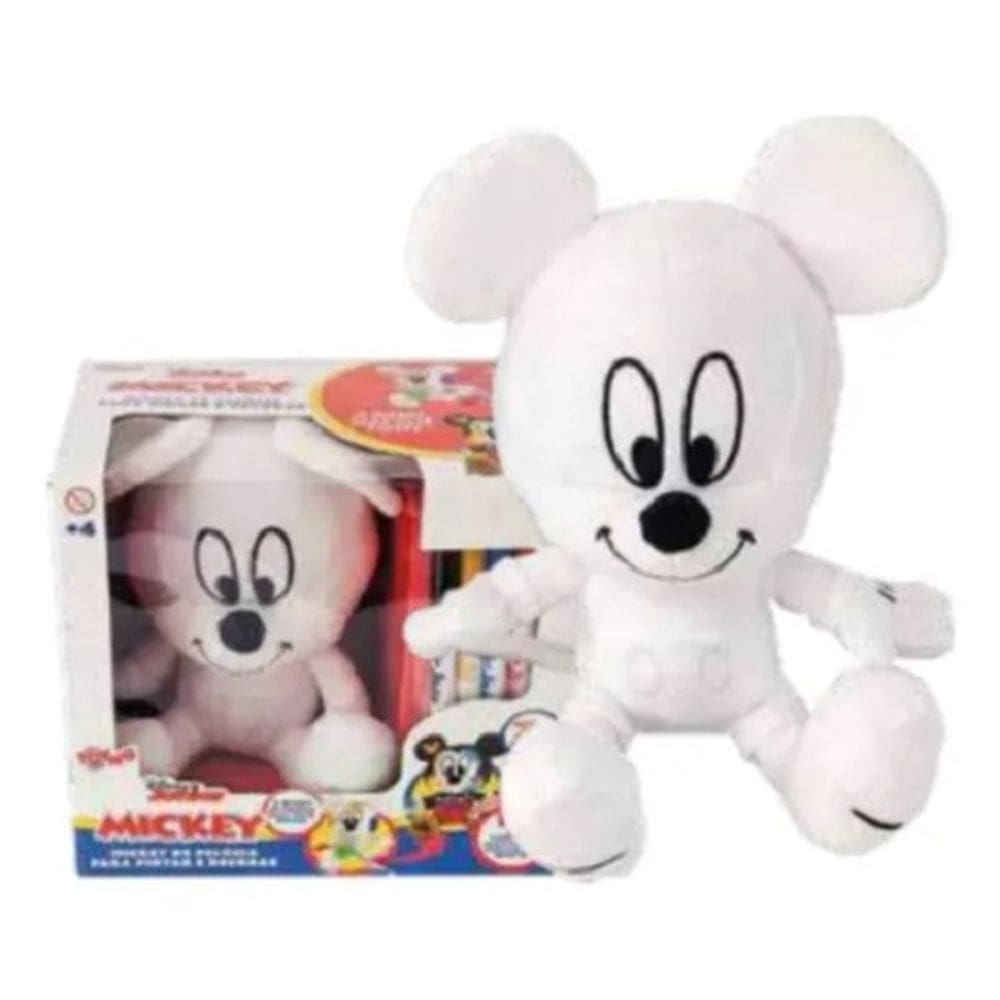 Pelúcia Disney 18 Cm Pintar e Decorar - Mickey Mouse - Lavável Reutilizável – Toyng