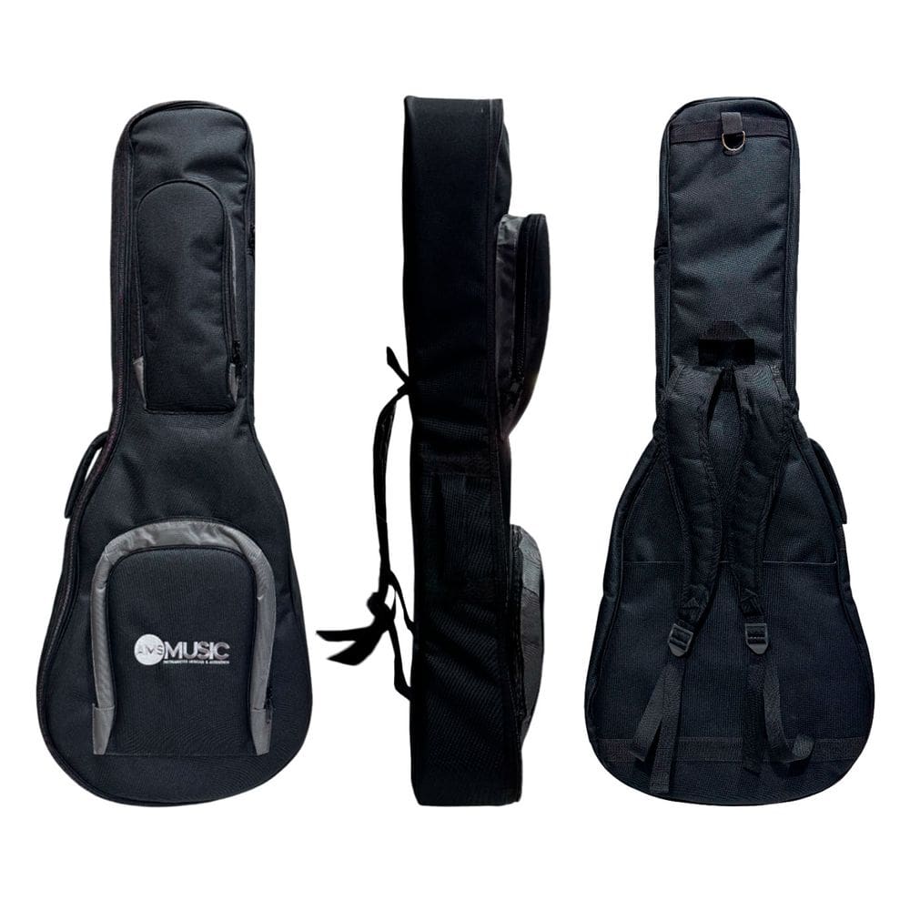 SEMI CASE RÍGIDO P/ VIOLÃO JUMBO PRETO "AMS"