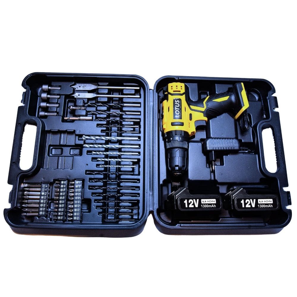 Furadeira/Parafusadeira Com 2 Baterias 18V + 13 Peças Lotus