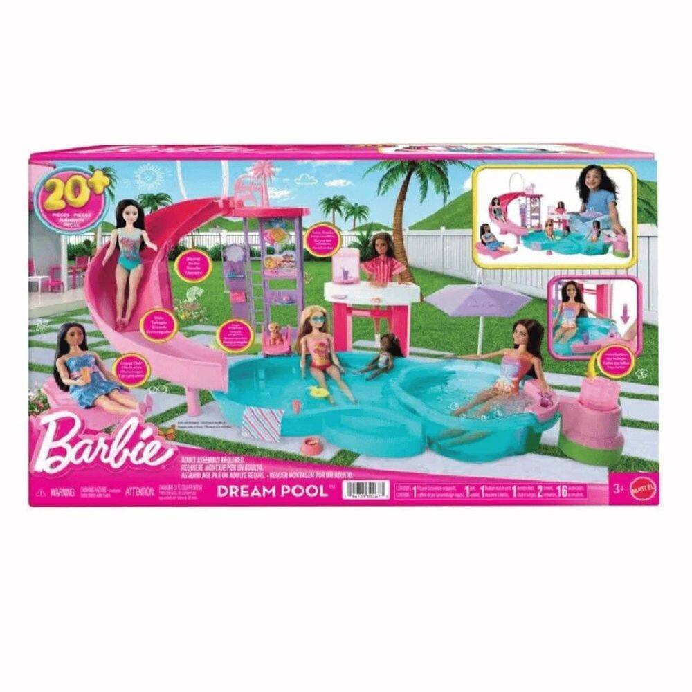 Boneca Barbie Piscina Dos Sonhos Acessórios Jfp013+Mattel