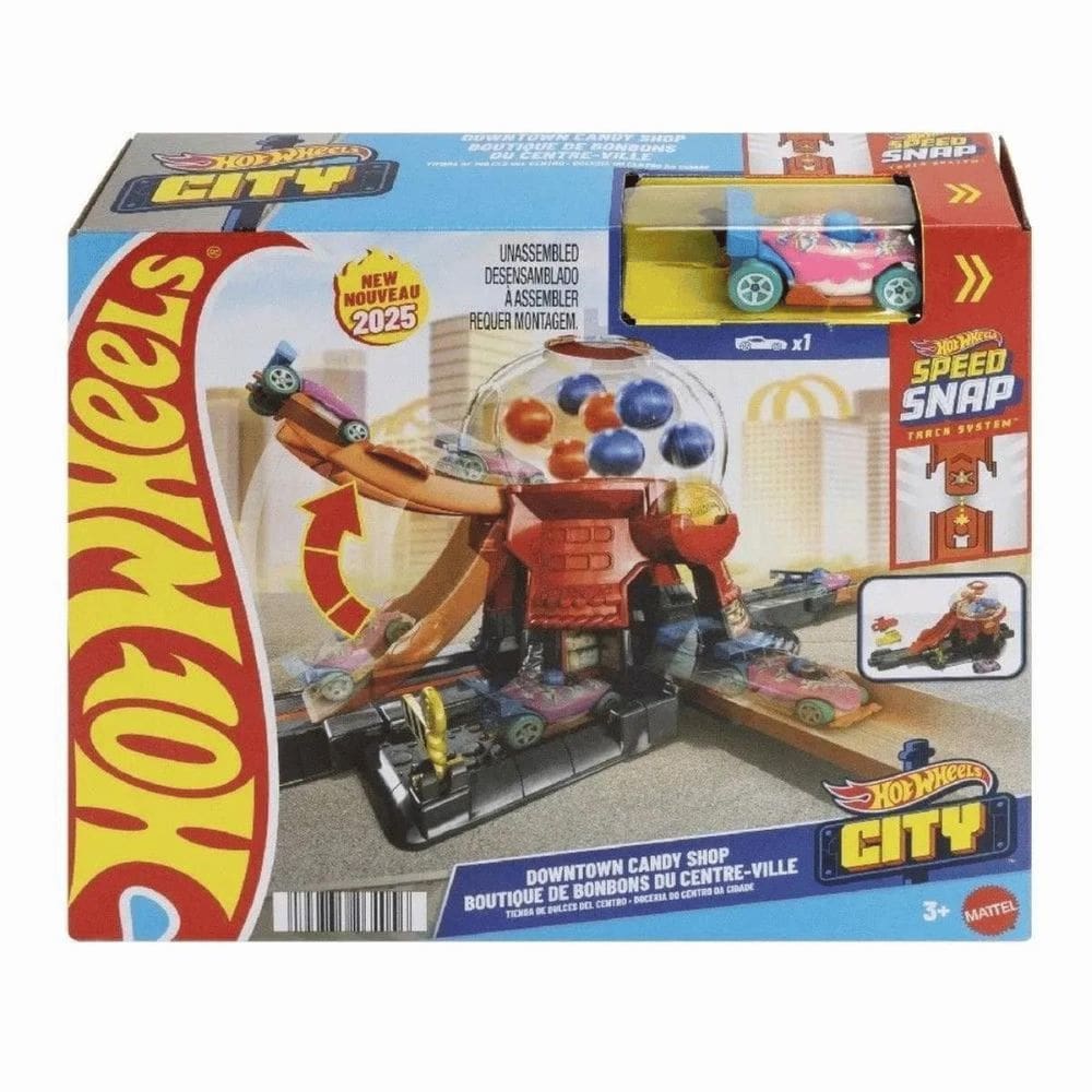 Hot Wheels Pista Loja De Doces Com Carrinho Jbm62 3+ Mattel