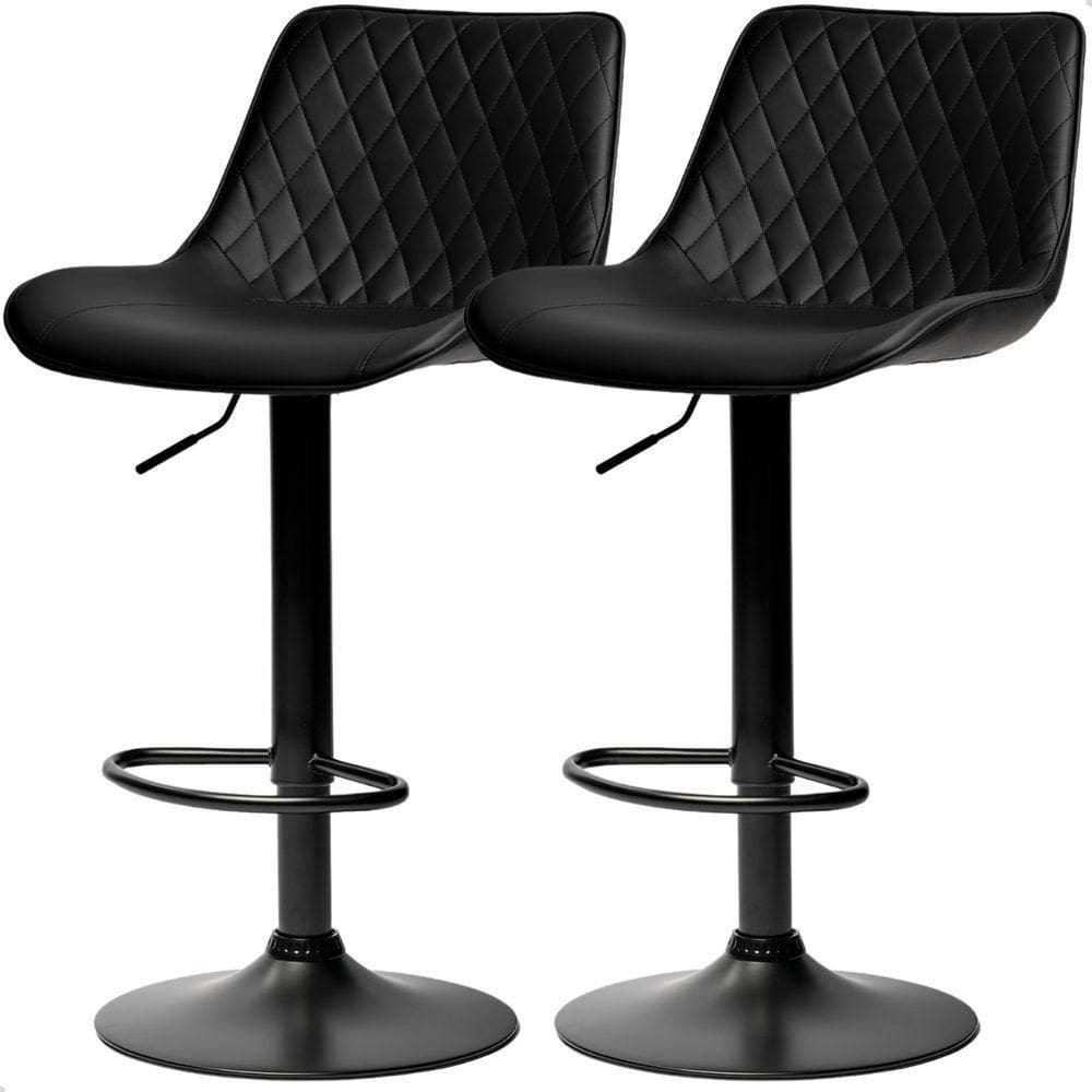 Banqueta Alta Cozinha Bar Balcão Para Bancada Encosto Kit 02 Unidades Preto