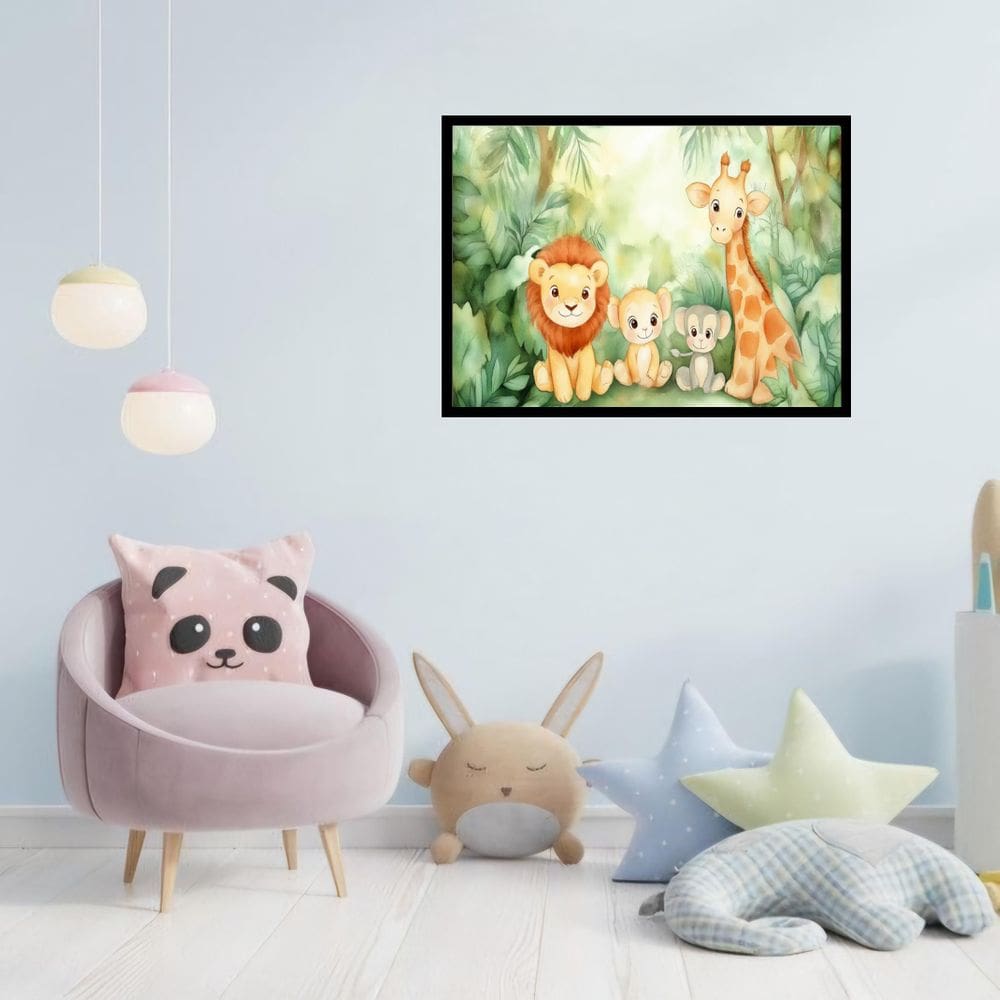 Quadro Decorativo Animais Baby Floresta - 50X70Cm
