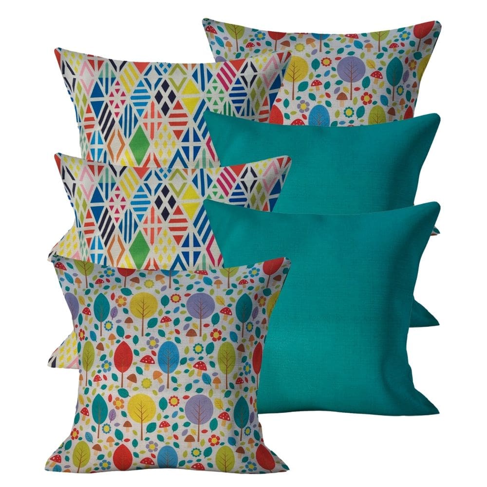Kit 6 Capas de Almofadas Moderna 45x45 Decorativa Kit 01
