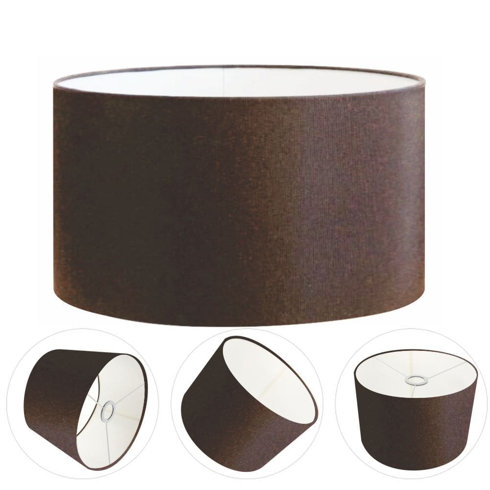 Cúpula Abajur e Luminaria em Tecido Cilíndrica Vivare Cp-8024 Ø50x25cm - Bocal Europeu