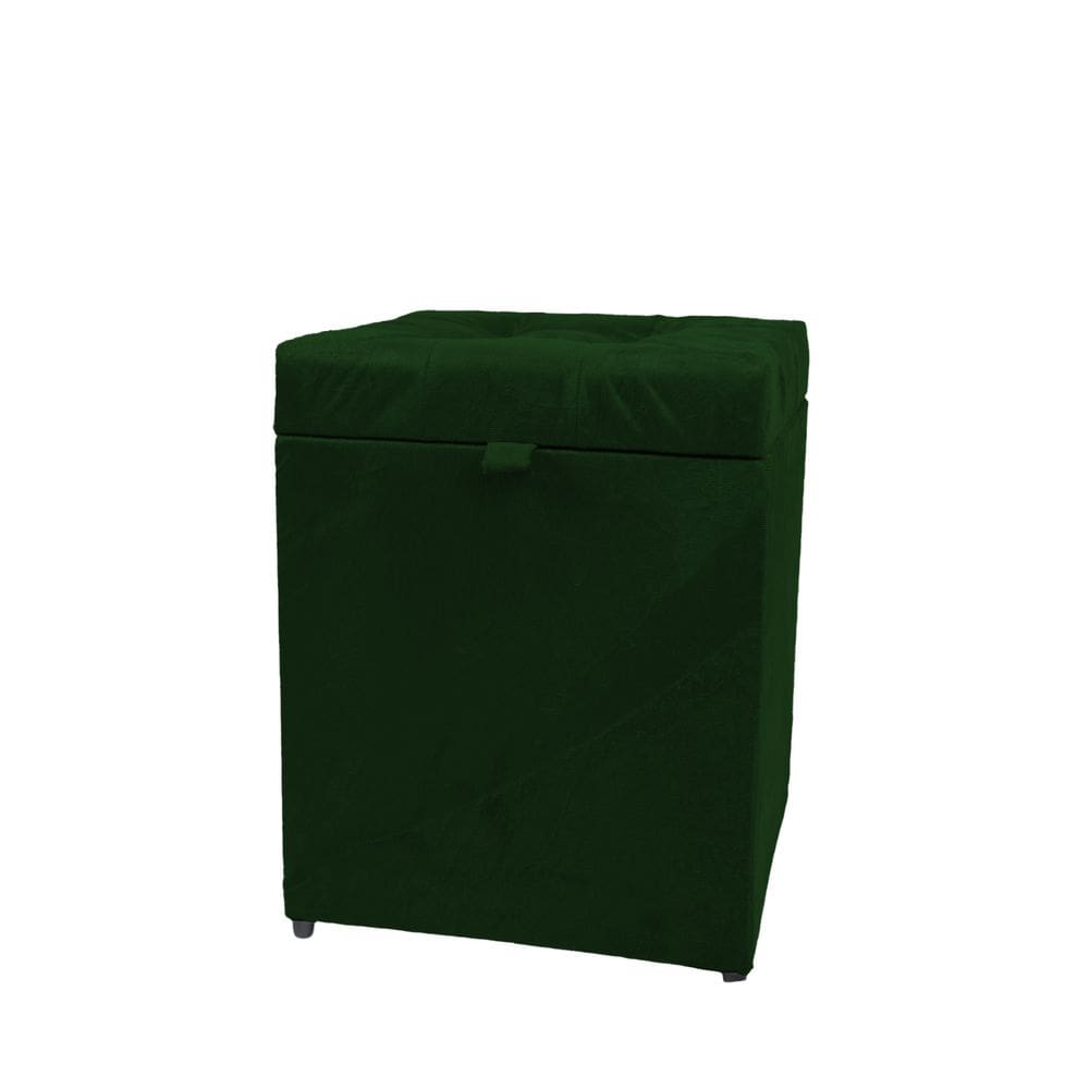 Puff Baú Quadrado 1 Lugar 36X36 Cm Verde Musgo