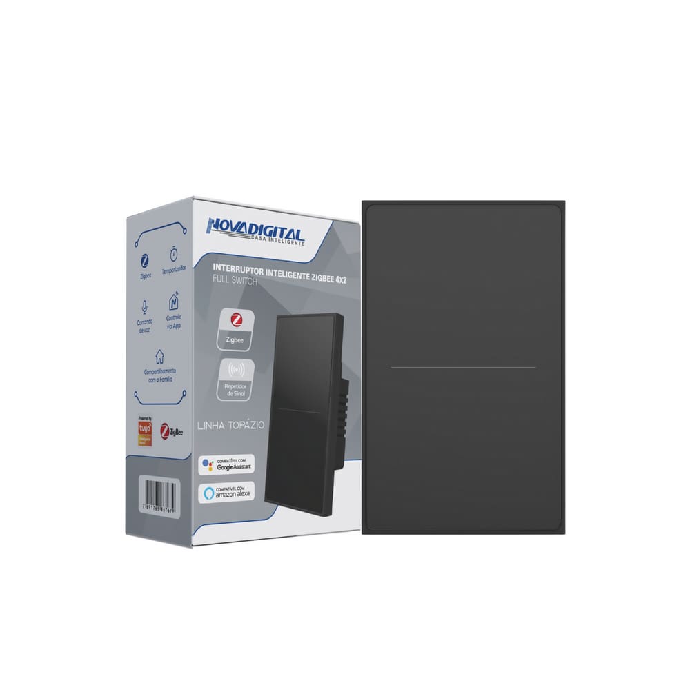 Interruptor Inteligente Zigbee Linha Topázio 2 Botões PRETO