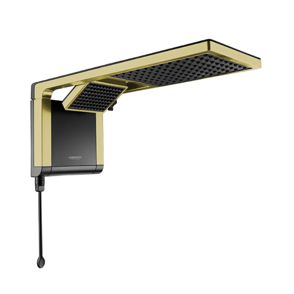 Chuveiro Ducha Acqua Duo Ultra Preto Matte Gold 7800W 220V Lorenzetti