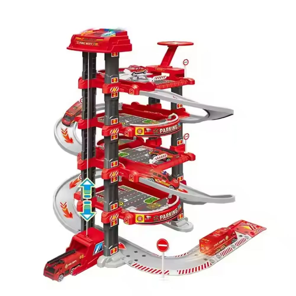 Pista Electronic Parking Bombeiro Infantil Carrinhos Incluso
