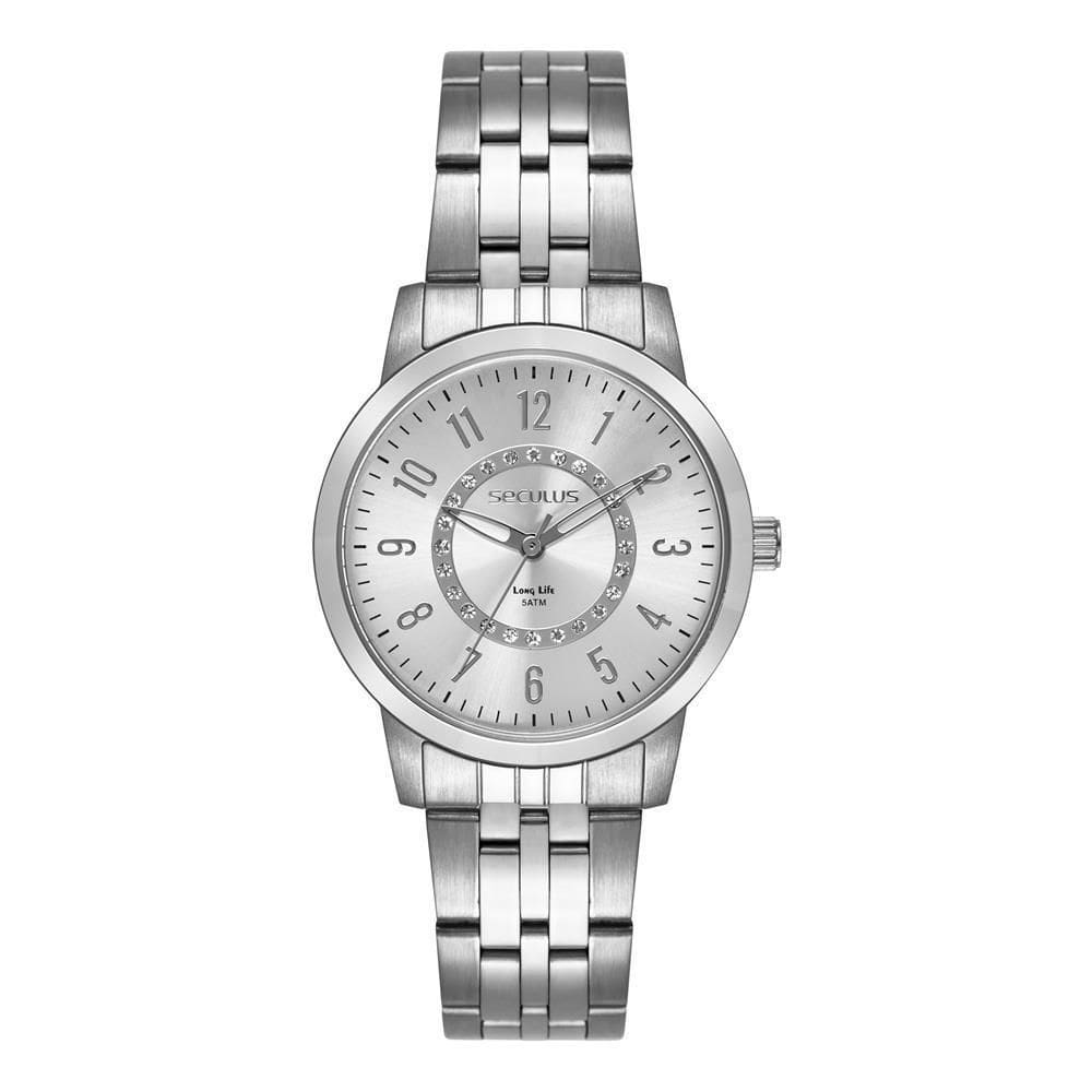 Relógio Seculus Feminino Ref: 44289L0Svna3 Casual Aço