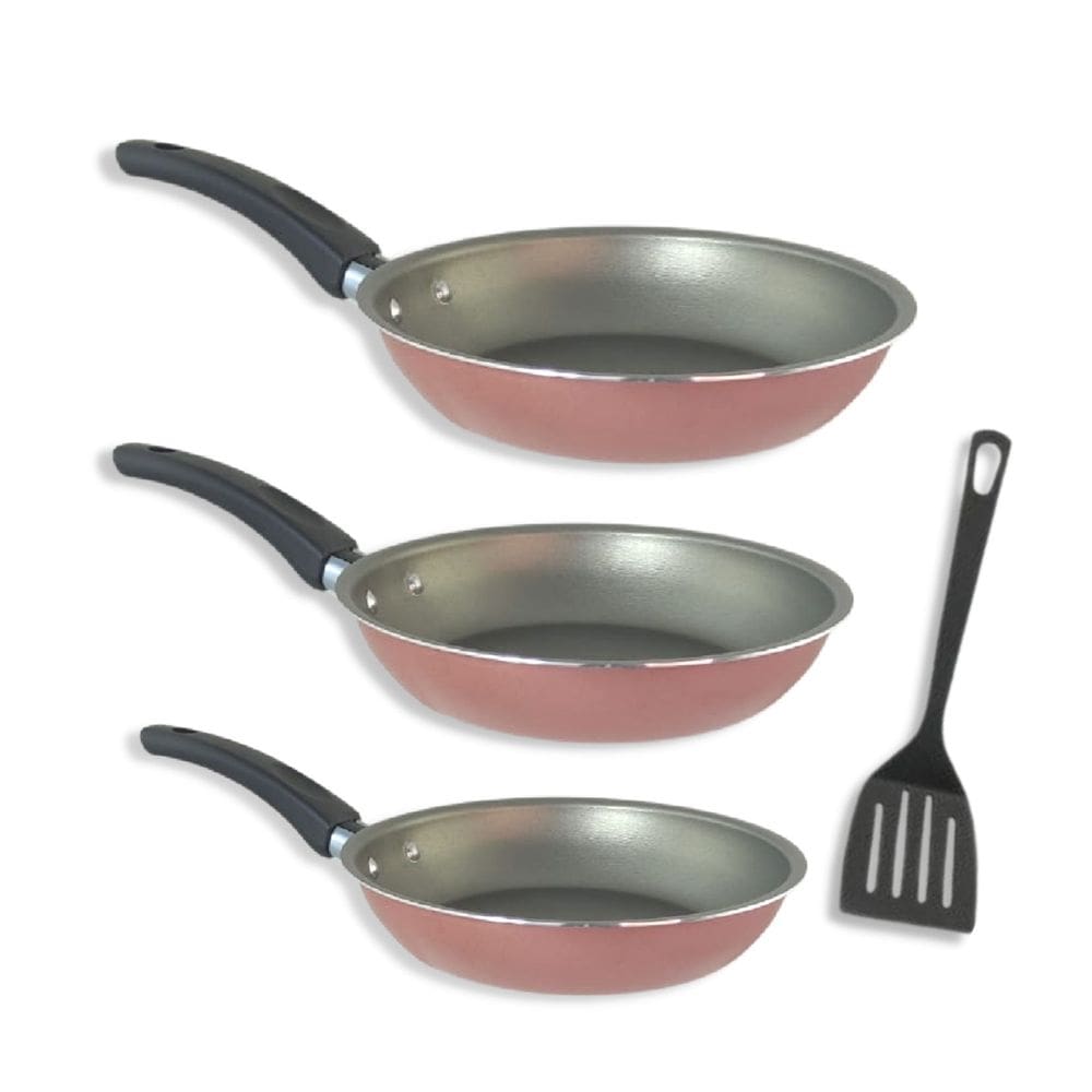 Kit 3 Frigideira Grossa Antiaderente Teflon Espátula