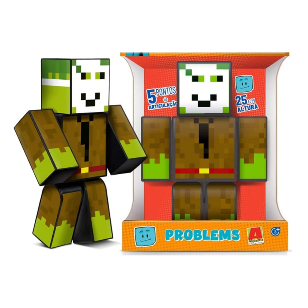 Boneco Problems Stick Minecraft 25cm - Algazarra
