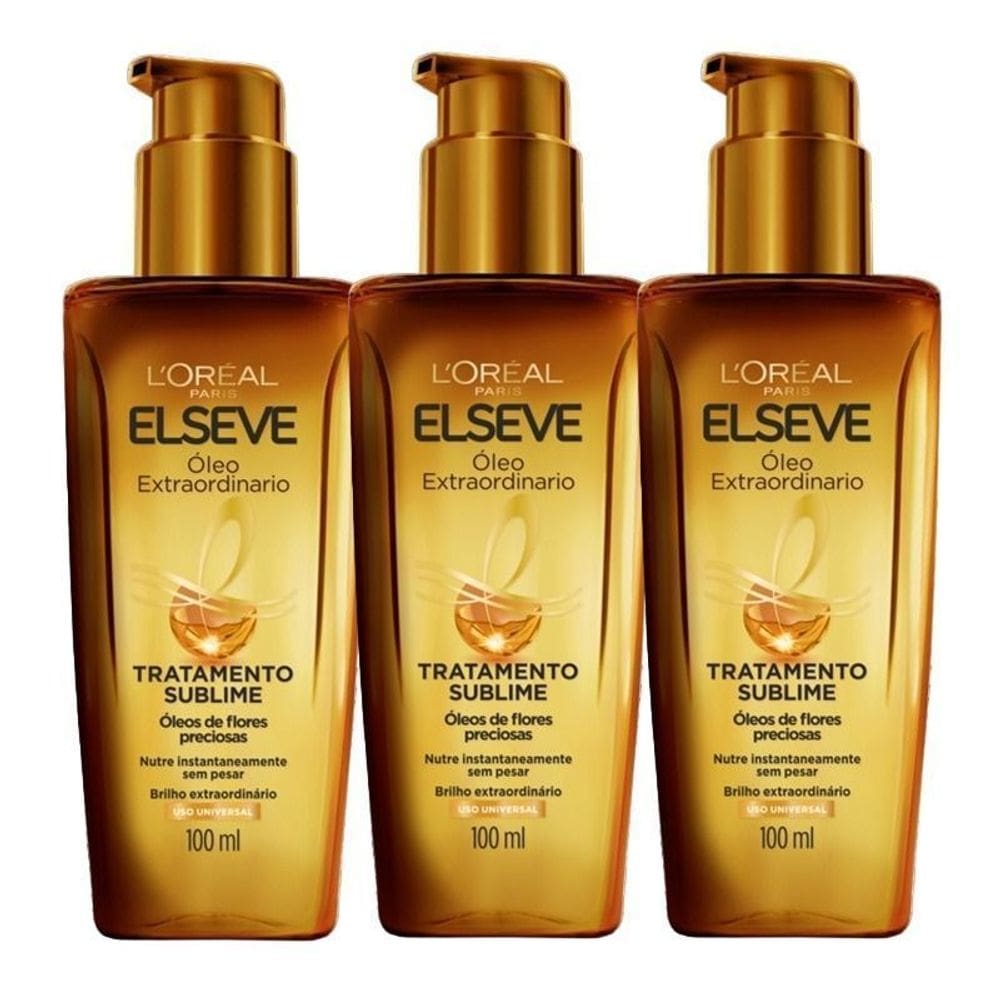 KIT 3 Óleos Extraordinário Elseve Loreal Paris 100ml