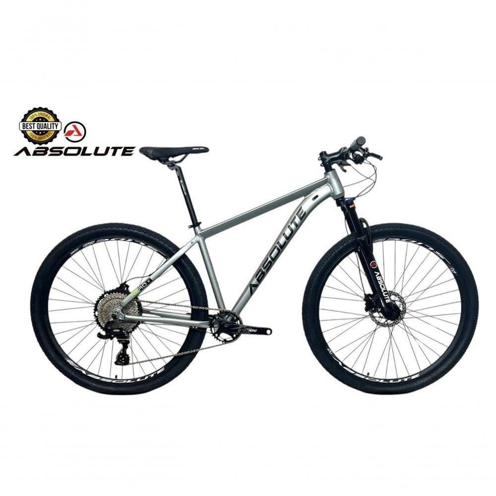 Bicicleta Aro 29 Nero 5 Peças Inteira Absolute 12v Garfo Trava K7 11-52 Freio A Disco Hidráulico Cinza Tam.19