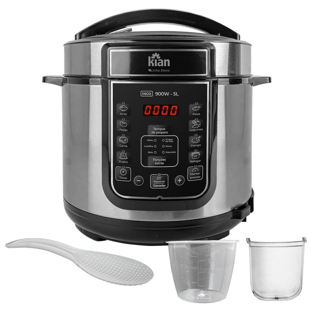 Panela De Pressão Elétrica Kian Inox 5 Litros 900w 127v  PPE-101