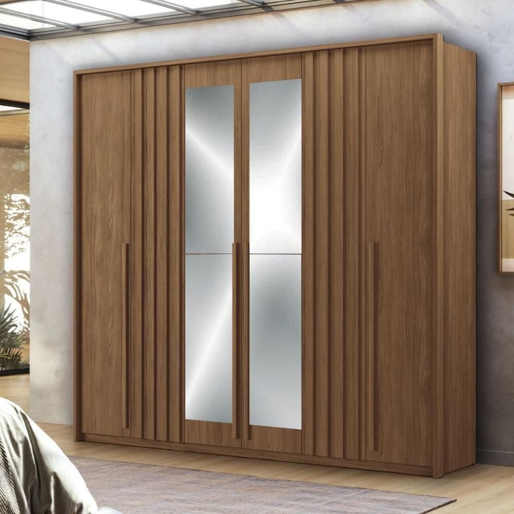 Kit Roupeiro 6 Portas E Cômoda Sumaré Jatoba