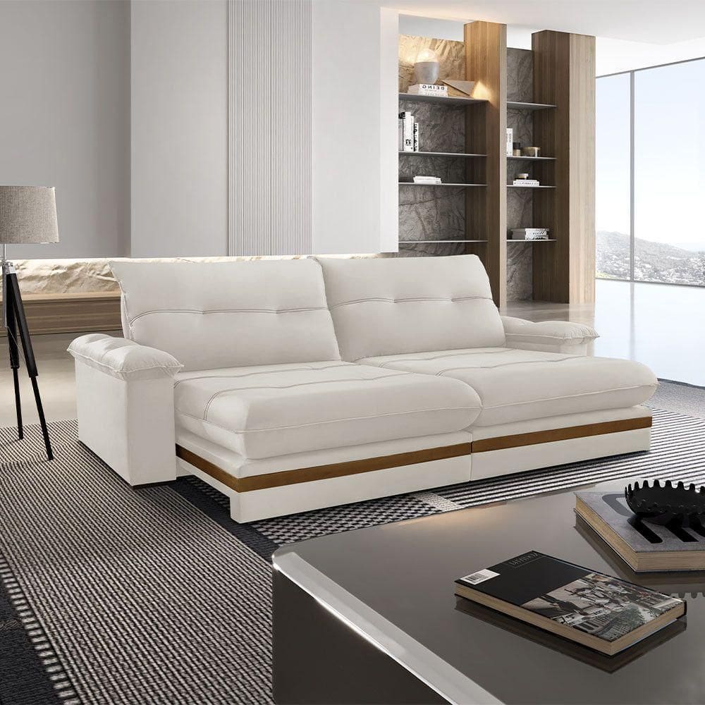 Sofá Avalon 02 Módulos De 120cm Br25cm Meu Sofá Online A302 Linho Branco