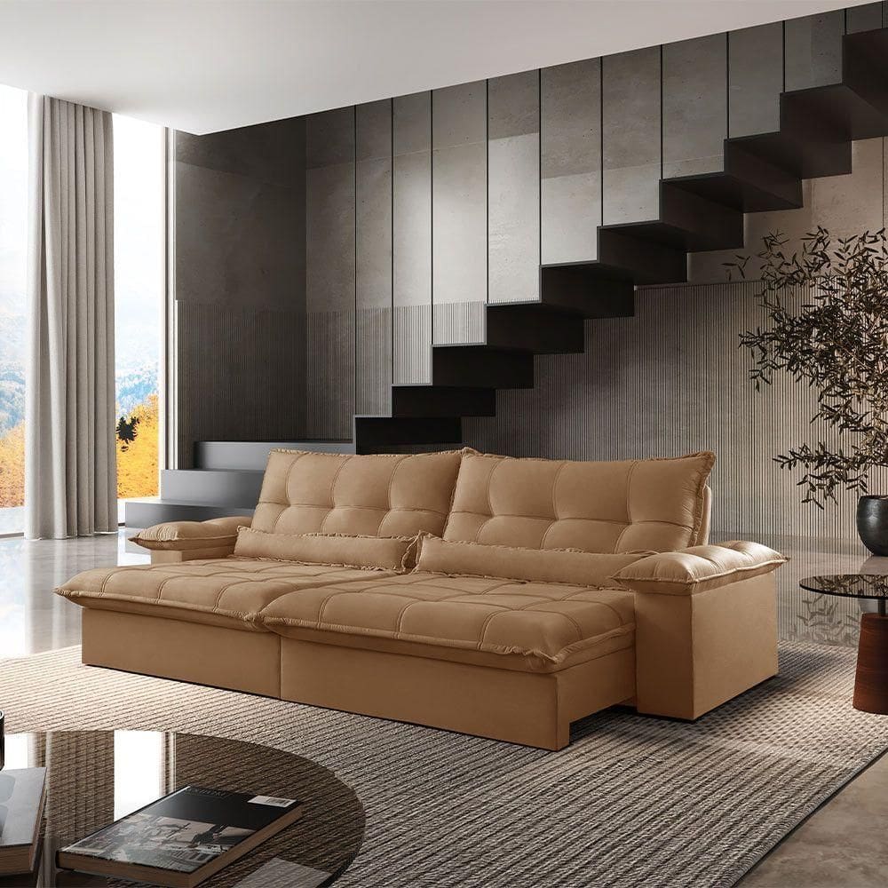 Sofá Vega 02 Módulos De 90cm Br 25cm Meu Sofá Online P321 Linho Dourado