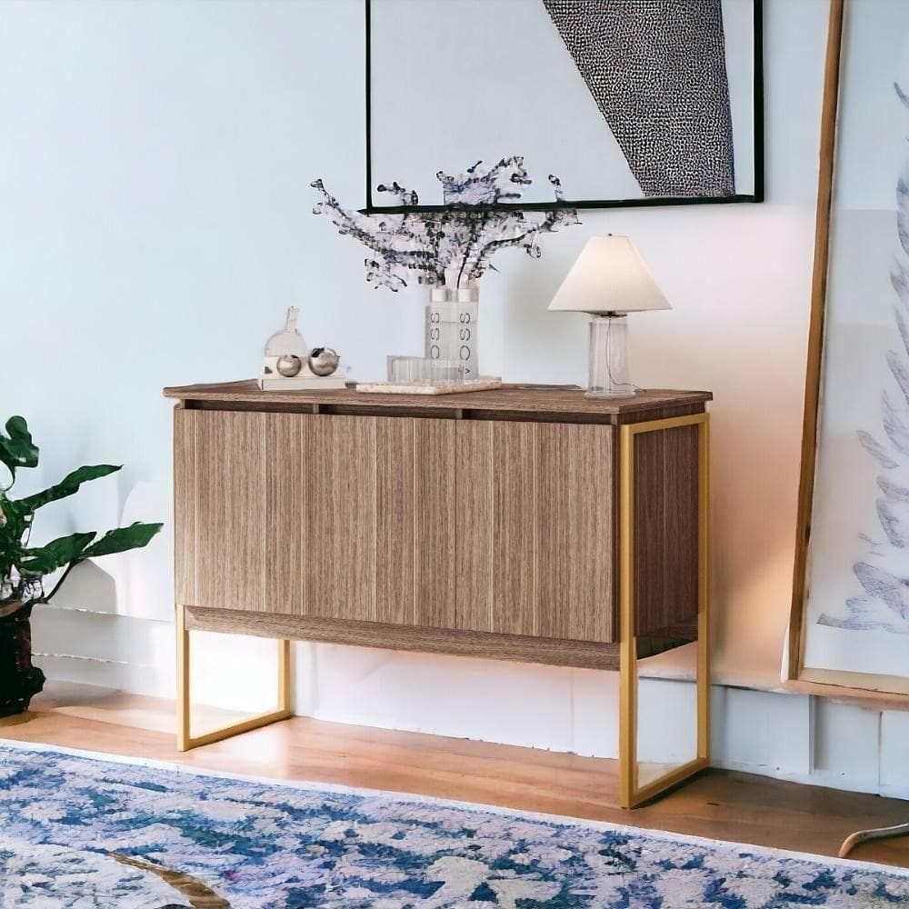 Buffet 3 Portas Estilo Industrial Amsterdã - Affara Dourado Affara Dourado