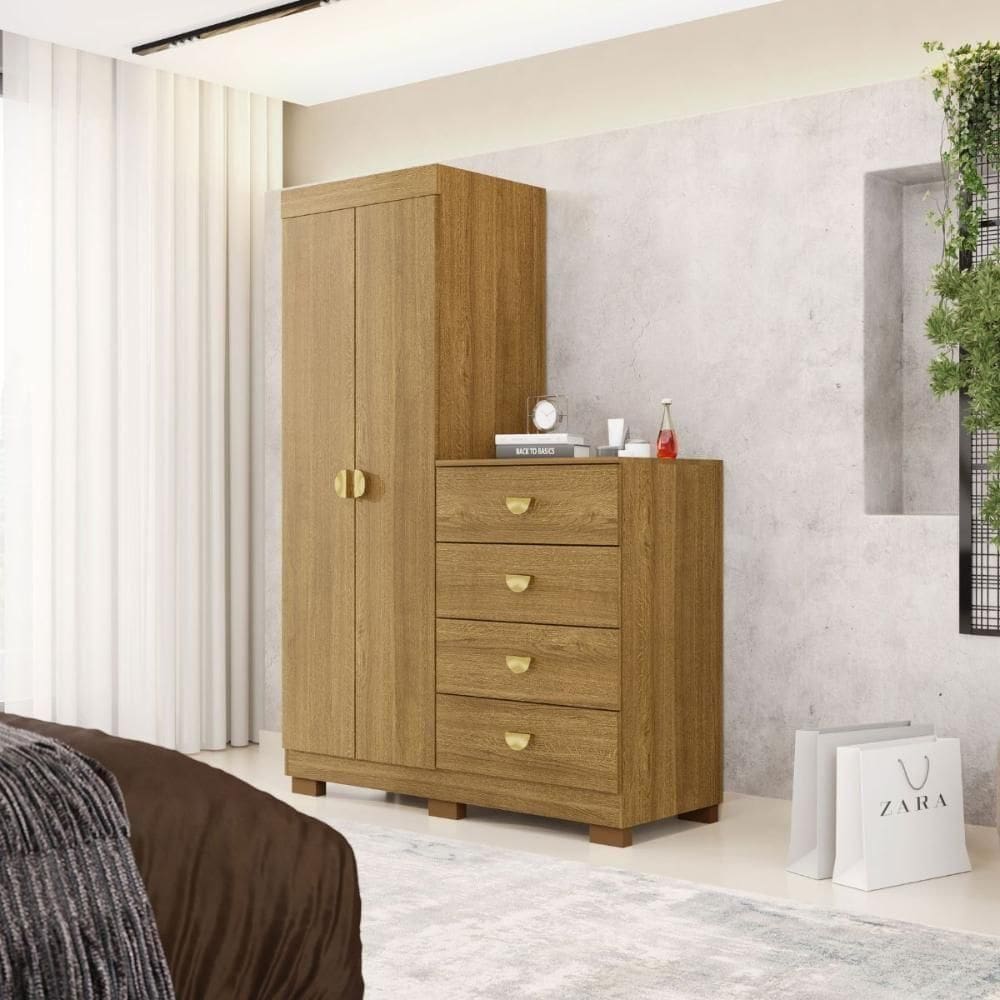 Roupeiro Cômoda 2 Portas Equador Nature