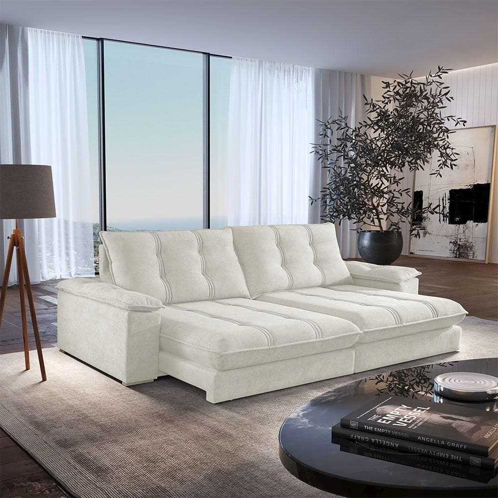 Sofá Dublin 02 Módulos De 90cm Br25cm Meu Sofá Online A302 Linho Branco