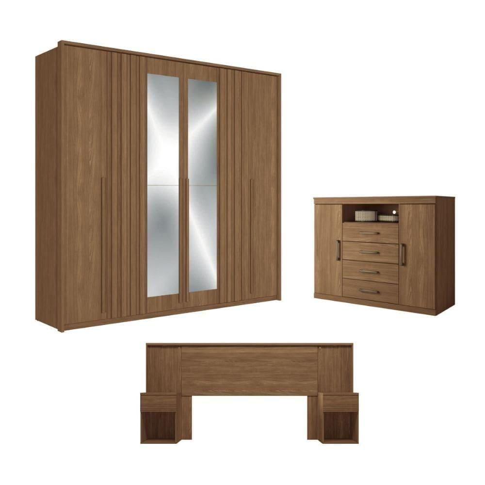 Jogo De Quarto Completo Dublin Com Espelho Jatoba