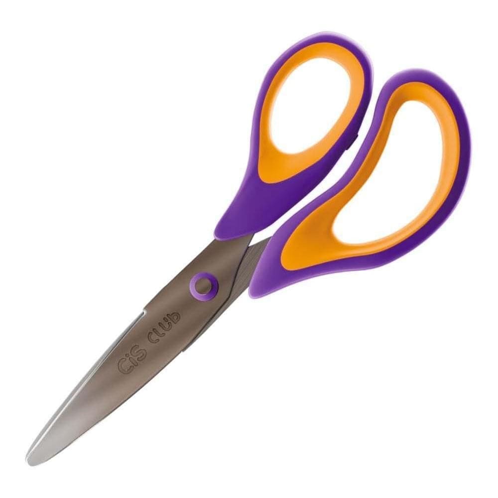 Tesoura Escolar 14Cm Ponta Arredondada Roxo/Laranja Cis