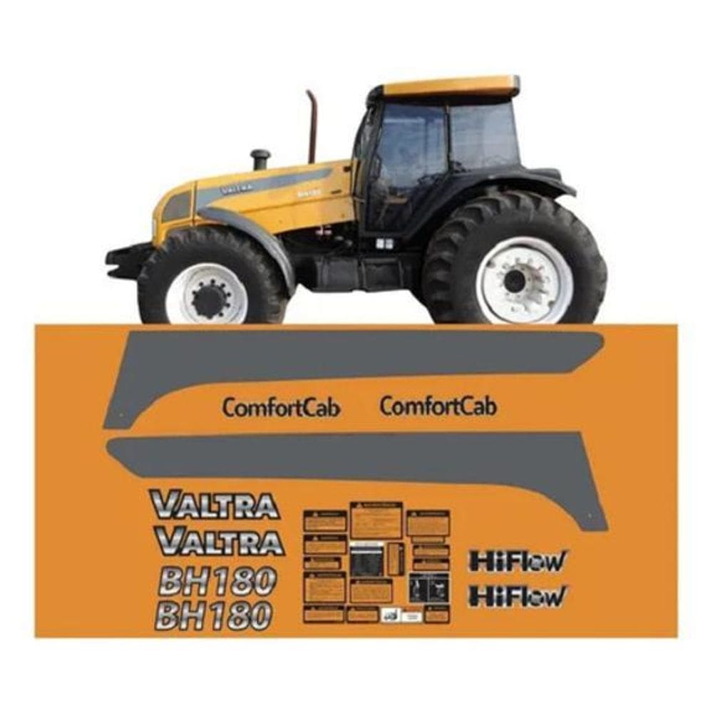 Kit Completo Faixas Adesivas Compatível Trator Valtra Bh180