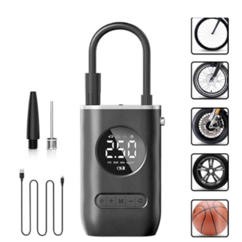 Bomba De Encher Pneus Para Moto E Carro Com Cabo Usb