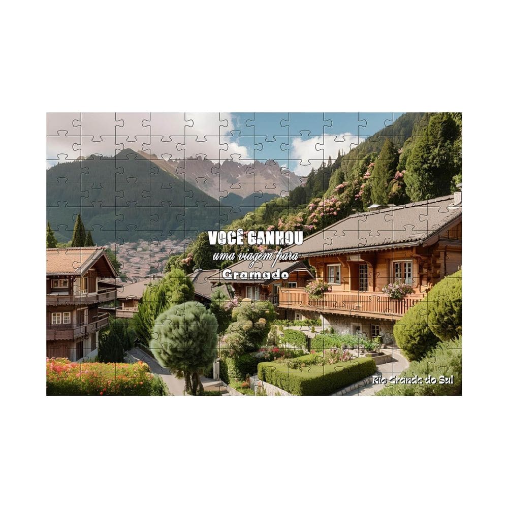 Quebra Cabeça Para Presentear Viagem Gramado 150 Peças Mdf