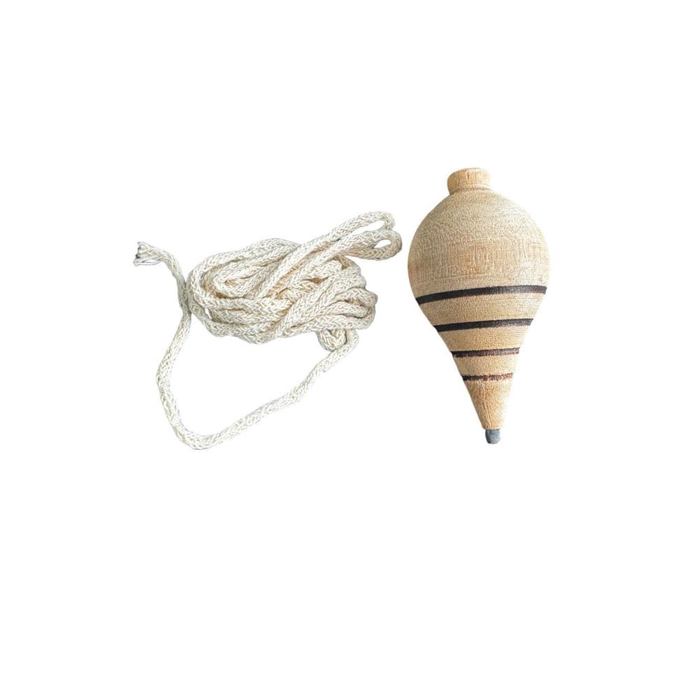 1 Brinquedo Pião De Madeira Com Ponteira + Barbante