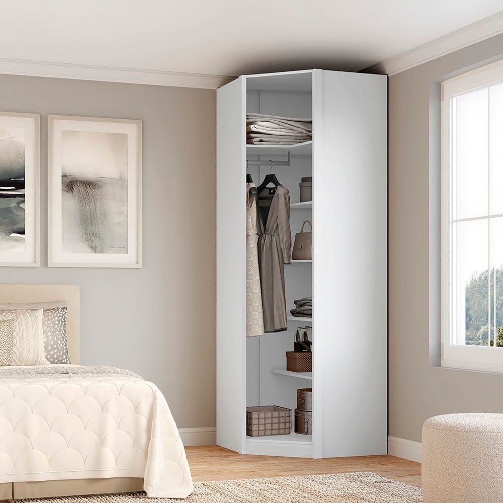 Closet Modulado de Canto 45º sem Portas Altezza Branco