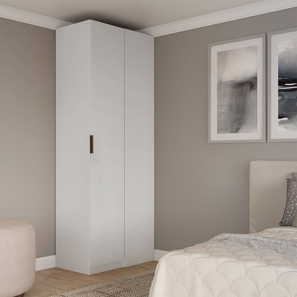 Módulo Guarda-roupa de Canto Reto Clean Altezza Branco